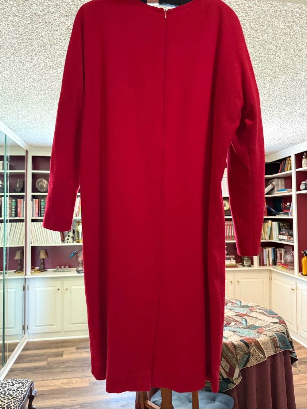 Vintage Sara Campbell Red Long Sleeve Shift Dress